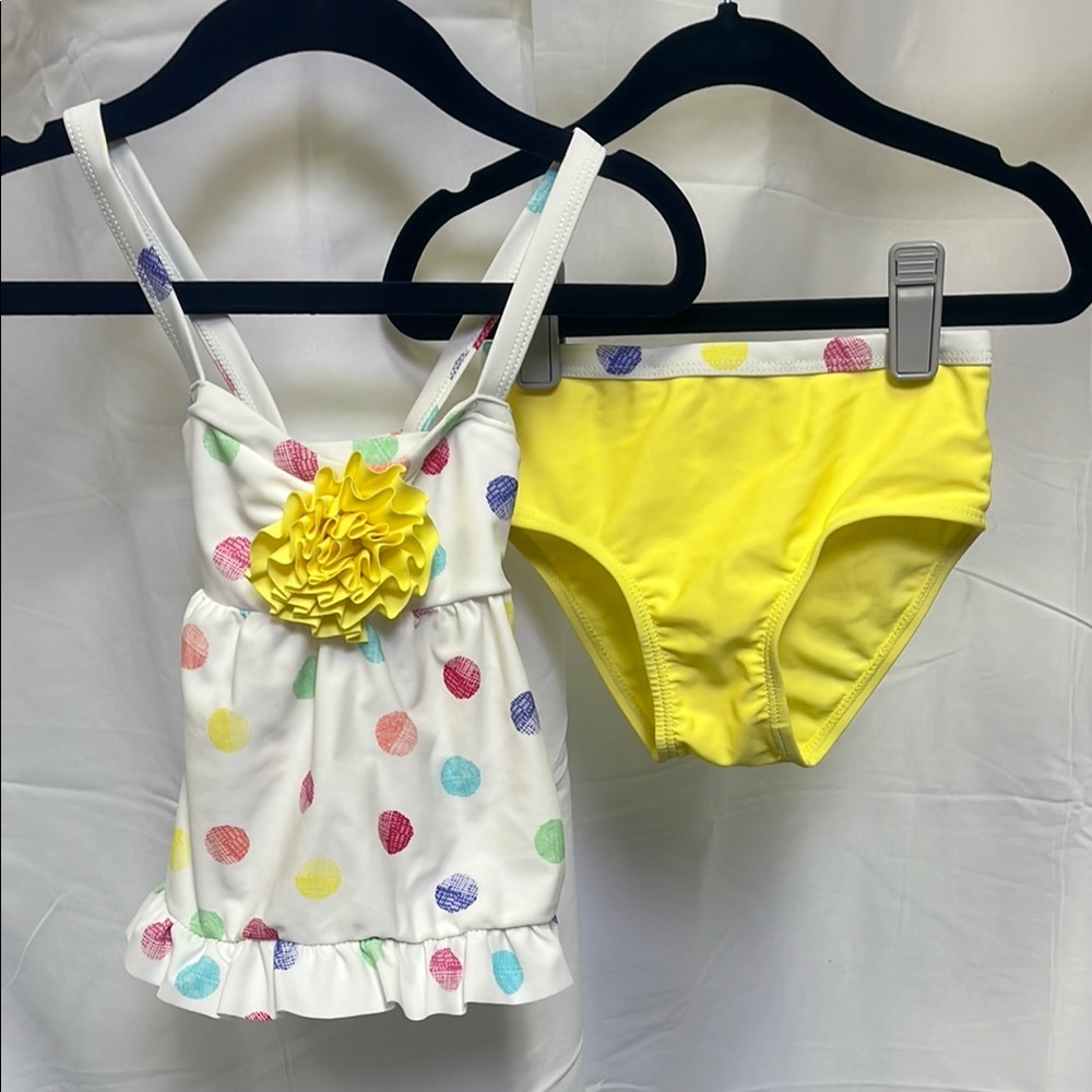 Koala Kids baby White and Yellow Floral Bikini size 24m/2t